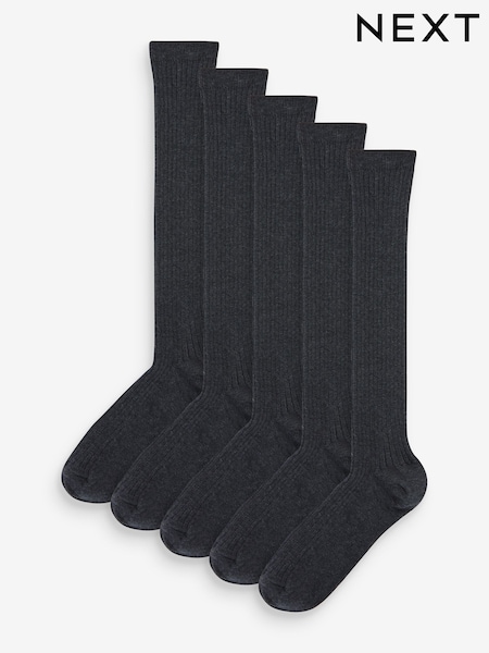 Gris de canalé - 5 Pack Cotton Rich Knee Alto Socks (A96691) | 12 € - 15 €