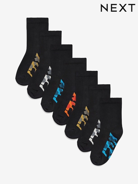 Schwarz/Camouflage/Fußbett - Cotton Rich Socks 7 Pack (A96866) | 13 € - 16 €