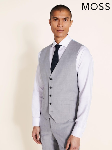 MOSS Grey Tailored Stretch Suit: Waistcoat (A97075) | €46