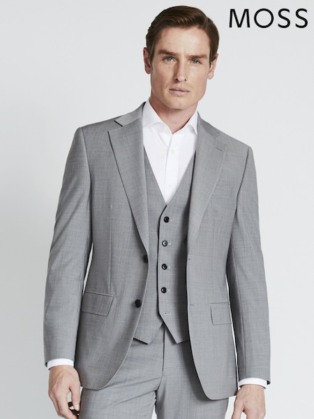 Svetlo siva - Standardni kroj - Moss Tailored Fit Performance Marl Suit Jacket (A97076) | € 249