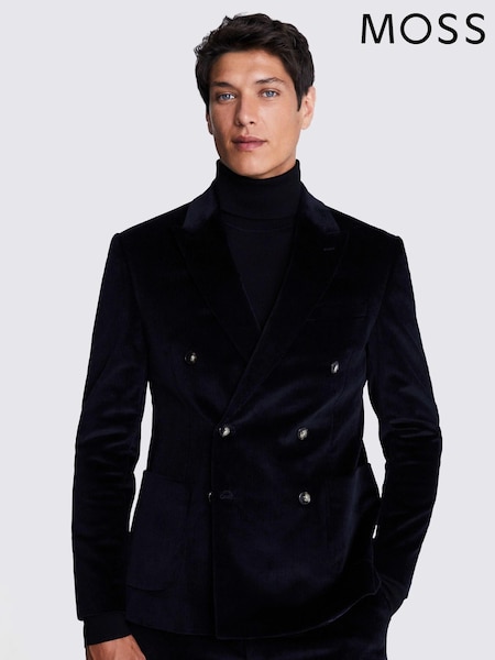 MOSS Ink Blue Slim Fit Corduroy Suit Jacket (A97078) | €213