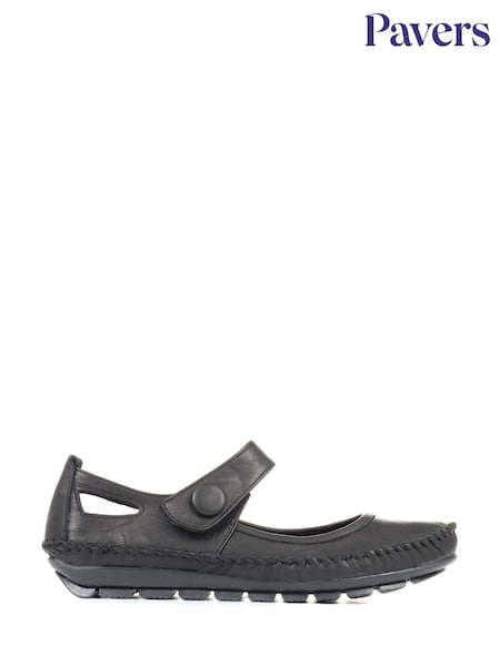 أسود - Pavers Leather Touch Fastening Mary Janes (A97328) | ‏268 ر.س.‏