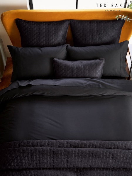 Ted Baker Black Silky Smooth Plain Dye 250 Thread Count 100% Cotton Duvet Cover (A97785) | AED389 - AED628