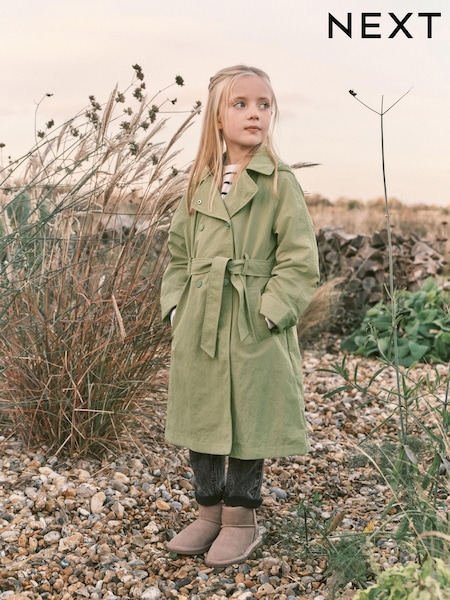 Khaki Green Shower Resistant Trench Coat (3-16yrs) (A98072) | €15 - €20