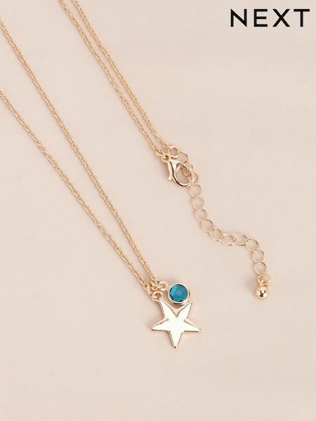 Gold Tone Birthstone Necklace December (A98236) | €6