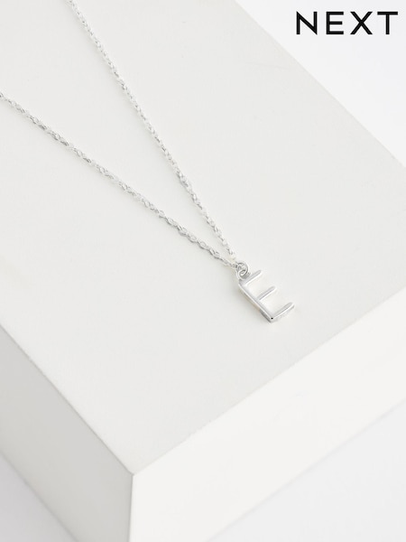 Sterling Silver E Initial Necklace (A98363) | €27