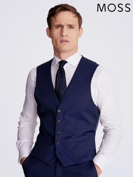 MOSS Ink Blue Tailored London Suit: Waistcoat (A98587) | €47