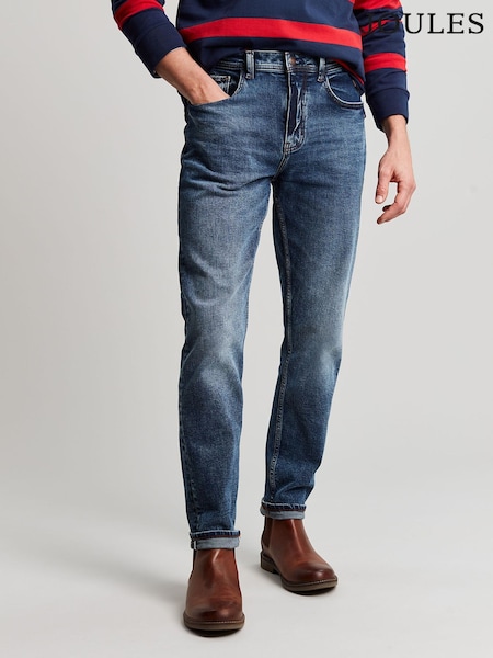 Joules Oakham Mid Wash Blue Slim Fit Five Pocket Denim Jeans (A98646) | R$ 495