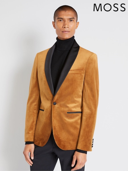 MOSS Orange Slim Fit Camel Velvet Jacket (A98900) | €66