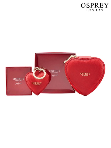 OSPREY LONDON The Tilly Heart Leather Trinket and Keyring Gift Set (A98918) | €60