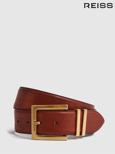 Tostado - Reiss Brompton Leather Square Buckle Belt (A99022) | 125 €
