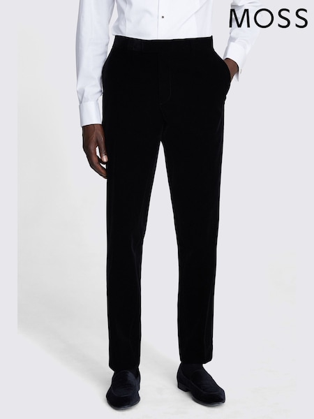 MOSS Black Slim Fit Dress Trousers (A99324) | 198 QAR