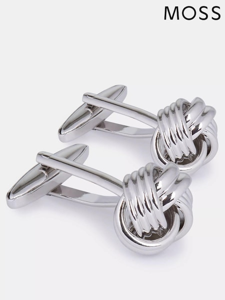 MOSS Grey Silver Silver Knot Cufflinks (A99348) | 125 zł