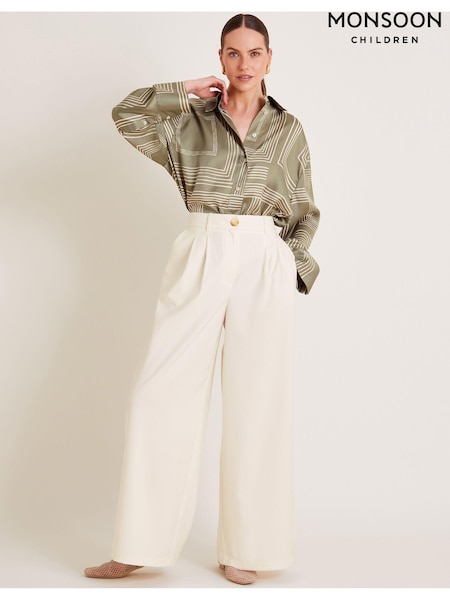 Monsoon Natural Willow Wide Leg Trousers (AA0015) | 170 QAR