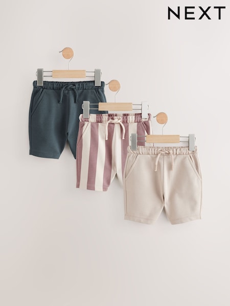 Burdeos a rayas/gris antracita/cemento - Jersey 100% Cotton Shorts 3 Pack (3mths-7yrs) (AA0025) | 17 € - 25 €