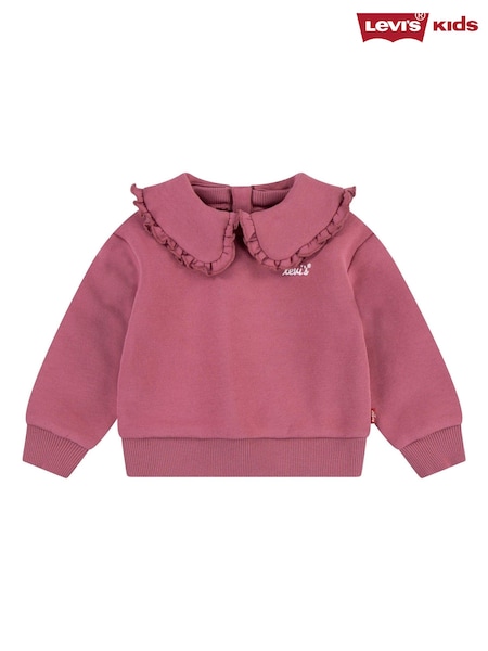 Levi's® Pink Baby Ruffle Collar Logo Sweatshirt (AA0049) | 62 QAR