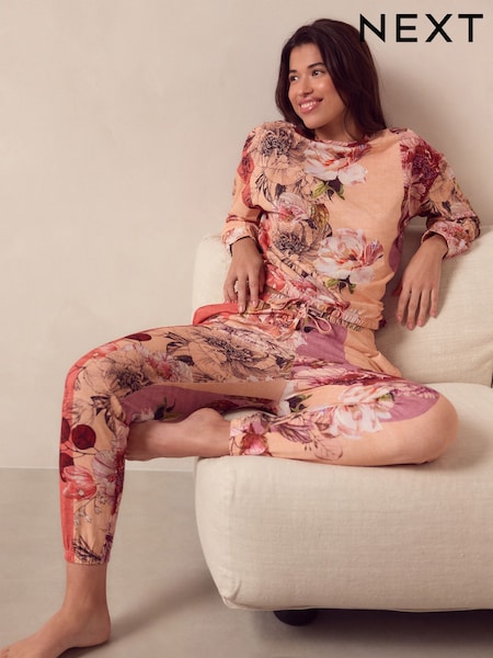 Pink Floral 100% Cotton Long Sleeve Pyjamas (AA0097) | ₪87