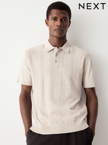 Neutral Regular Fit Cotton Rich Short Sleeve Knit Polo Shirt (AA0143) | INR 2,817