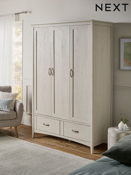 Grey Oakham Oak Effect Triple, 2 Drawers Wardrobe (AA0182) | €925