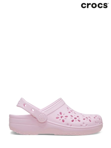 Crocs Pink Kids Floral Cut Out Clogs (AA0199) | €57