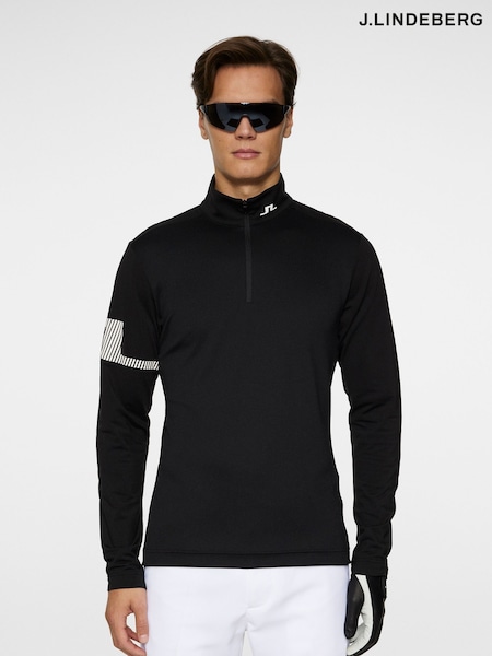 J.Lindeberg Black Golf Heath Strike Mid Layer Sweatshirt (AA0317) | €184