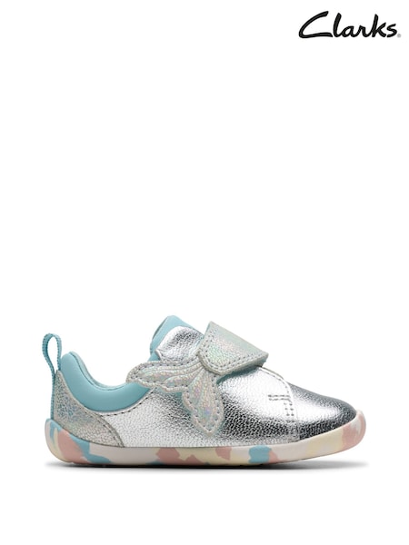 Clarks Silver Standard Fit (F) Pre- Walker Charm Toddler Shoes (AA0381) | €42