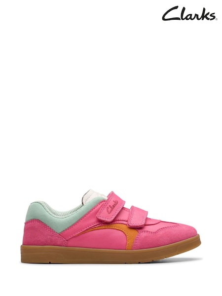 Clarks Pink Wide Fit (G) Disco Vibe Kid Shoes (AA0391) | €58 - €64
