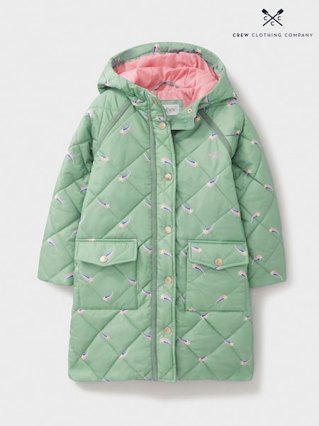 Crew Clothing Green Shower Resistant Quilted Puffer Jacket (AA0433) | ₪231 - ₪272
