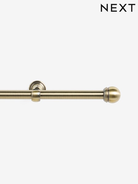 Antique Brass Gloucester Ball Finial Extendable 19mm Curtain Pole Kit (AA0550) | €46 - €72
