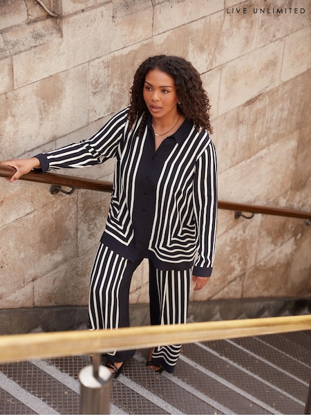 Live Unlimited Black Curve- Mono Stripe Shirt (AA0567) | €45