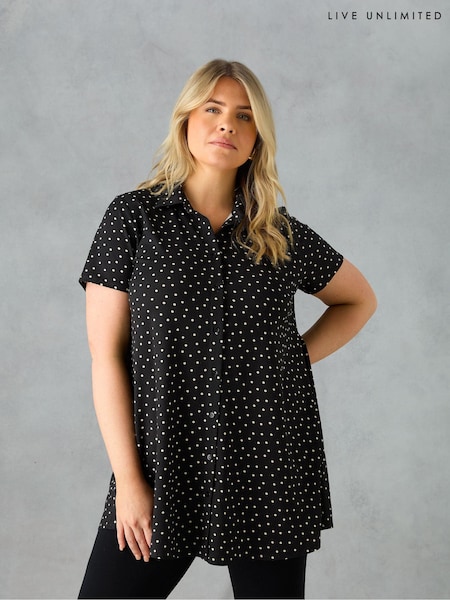 Live Unlimited Curve- Mono Spot Jersey Relaxed Shirt (AA0572) | 204 LEI
