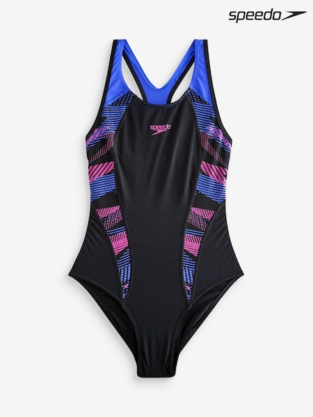 Speedo Black Placement Lane Back Swimsuit (AA0581) | €59