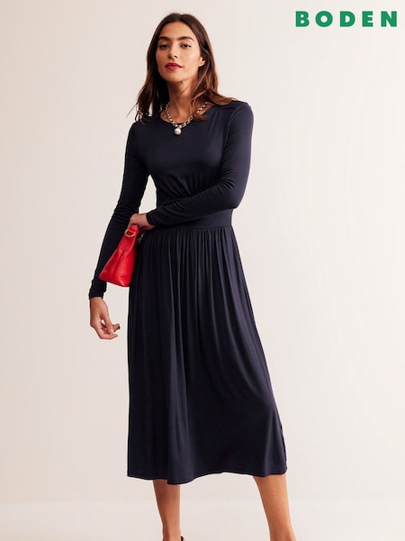 Boden Blue Petite Thea Long Sleeve Jersey Dress (AA0659) | €49