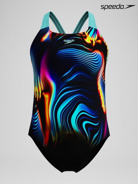Speedo Black Digital Placement Powerback Swimsuit (AA0664) | €38