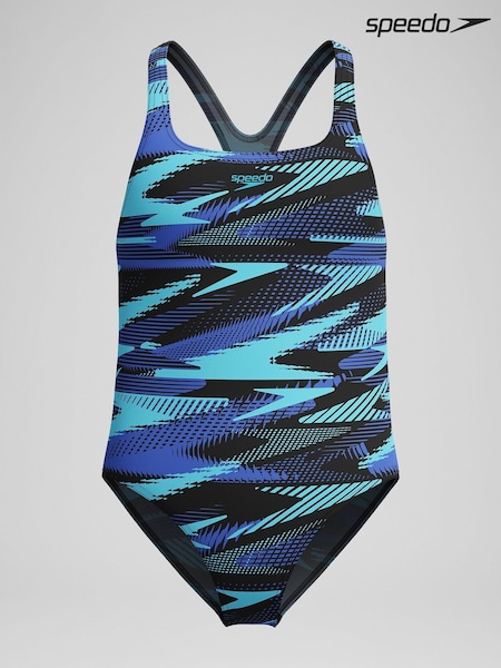 Speedo Blue Hyper Boom Allover Medalist Swimsuit (AA0678) | €31