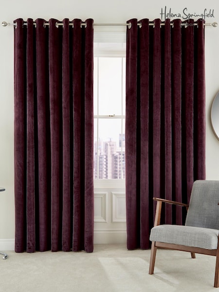 Helena Springfield Mulberry Escala Lined Eyelet Eyelet Curtains (AA0729) | €92 - €138
