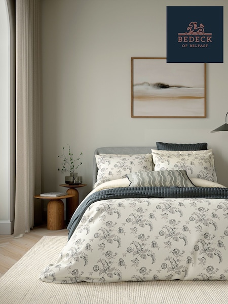 Bedeck of Belfast Charcoal Linen Ariane Duvet Cover and Pillowcase 100% Cotton Set (AA0732) | $146 - $240