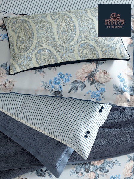 Bedeck of Belfast Chambray Blue Delphine Cushion (AA0741) | 247 QAR
