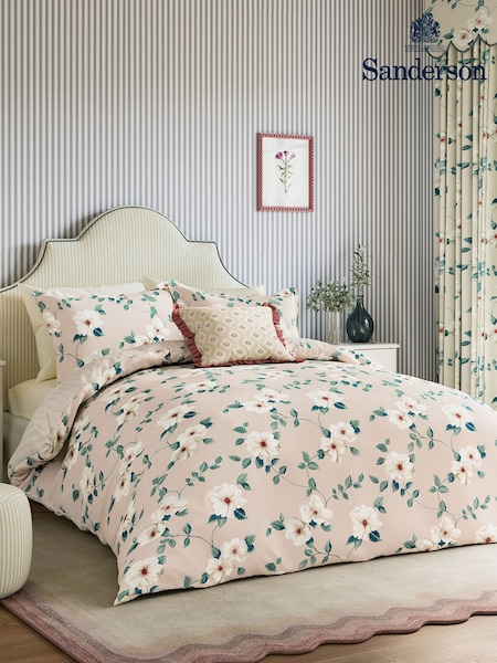 Sanderson Blush 100% Cotton Poets Rose Duvet Cover and Pillowcase Set (AA0765) | 322 QAR - 544 QAR