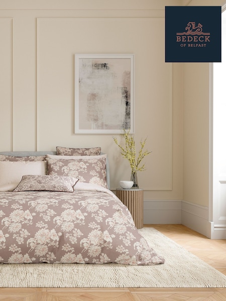 Bedeck of Belfast Dusky Pink 100% Cotton Kassi Duvet Cover and Pillowcase Set (AA0797) | $103 - $171