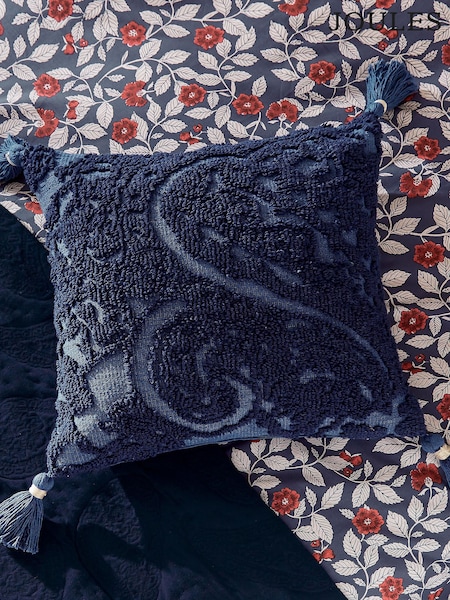 Joules Royal Blue Paisley Needle Point Cushion (AA0858) | AED233