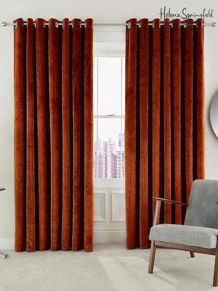 Helena Springfield Copper Velvet Escala Curtains (AA0863) | $97 - $145
