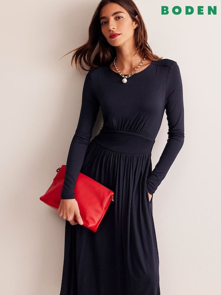 Boden Blue Thea Long Sleeve Jersey Dress (AA0937) | €49