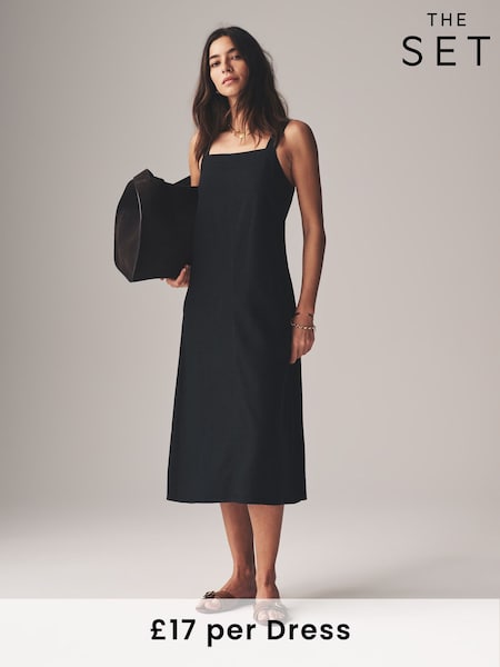 The Set Black/Ecru Stripe Dress 2 Pack with Linen (AA0938) | €43