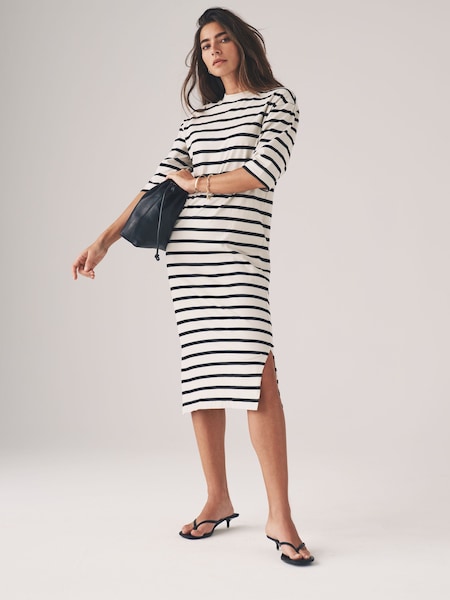 The Set Black/Black White Stripe/Red Stripe 3 Pack Heavy Weight 100% Cotton T-Shirt Midi Dresses (AA0940) | €47