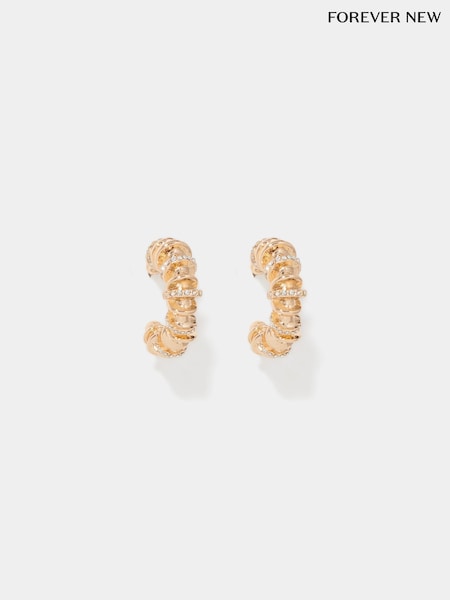 Forever New Signature Sakura Stone Swirl Hoop Earrings (AA0986) | kr530