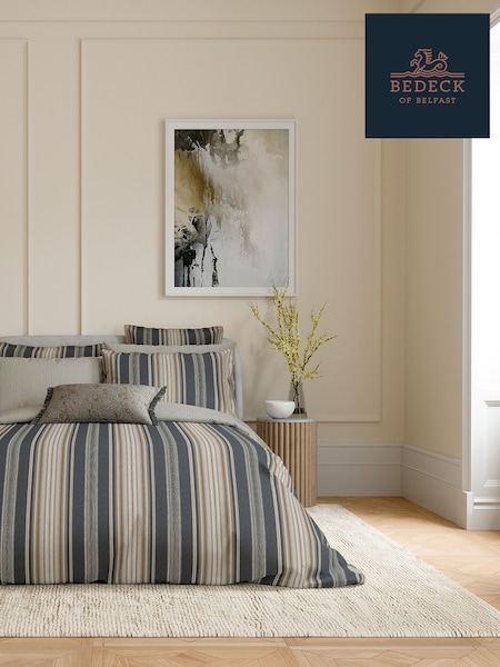Bedeck of Belfast Charcoal Tan 100% Cotton Oscar Duvet Cover and Pillowcase Set (AA0995) | €80 - €133