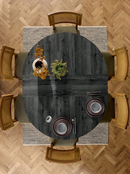 Black Bronx 4 to 6 Seater Foldable Extending Round Dining Table (AA0999) | €580