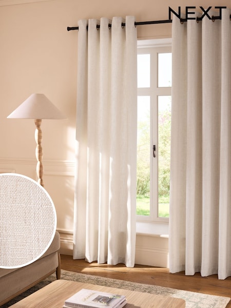 Linen Blend Eyelet Lined Curtains (AA1001) | 90 € - 211 €