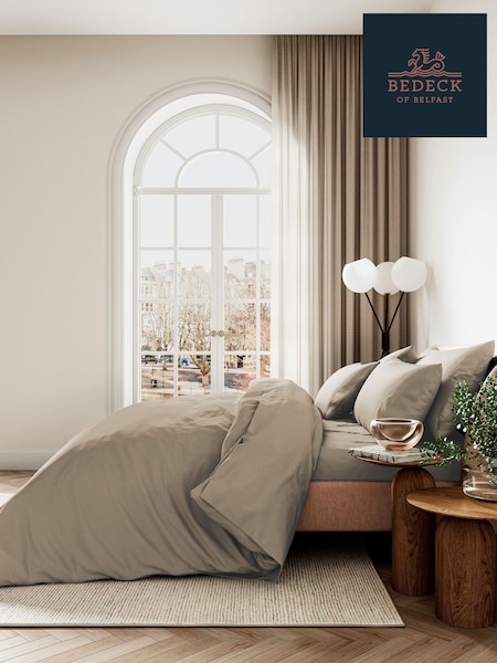 Bedeck of Belfast Truffle 400 Thread Count 100% Cotton Sateen Duvet Cover and Pillowcase Set (AA1044) | €106 - €146